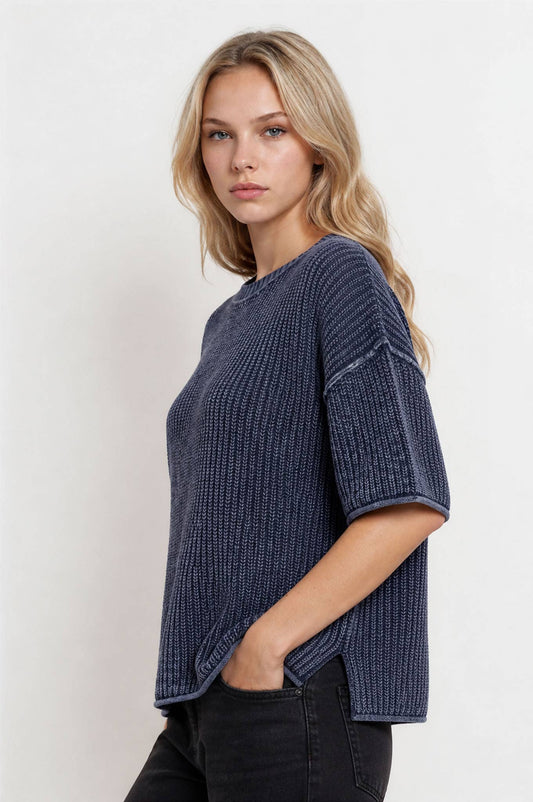 Faded Indigo Knit Sweater