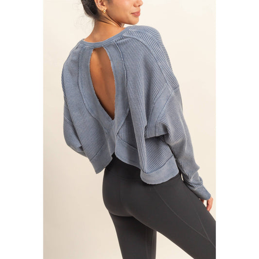 Can’t Crop the Feeling Open Back Knit Top