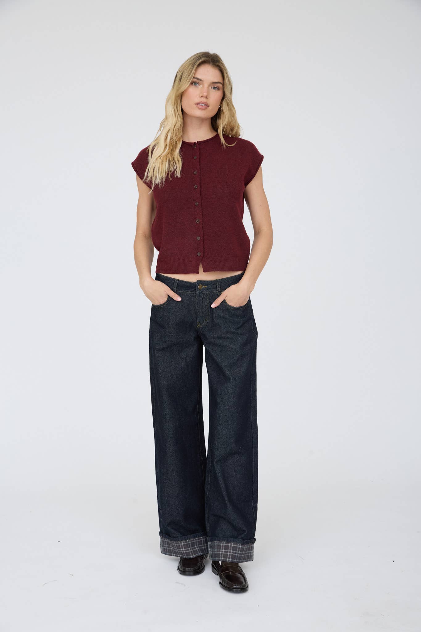 Simple Moments Sleeveless Cardigan