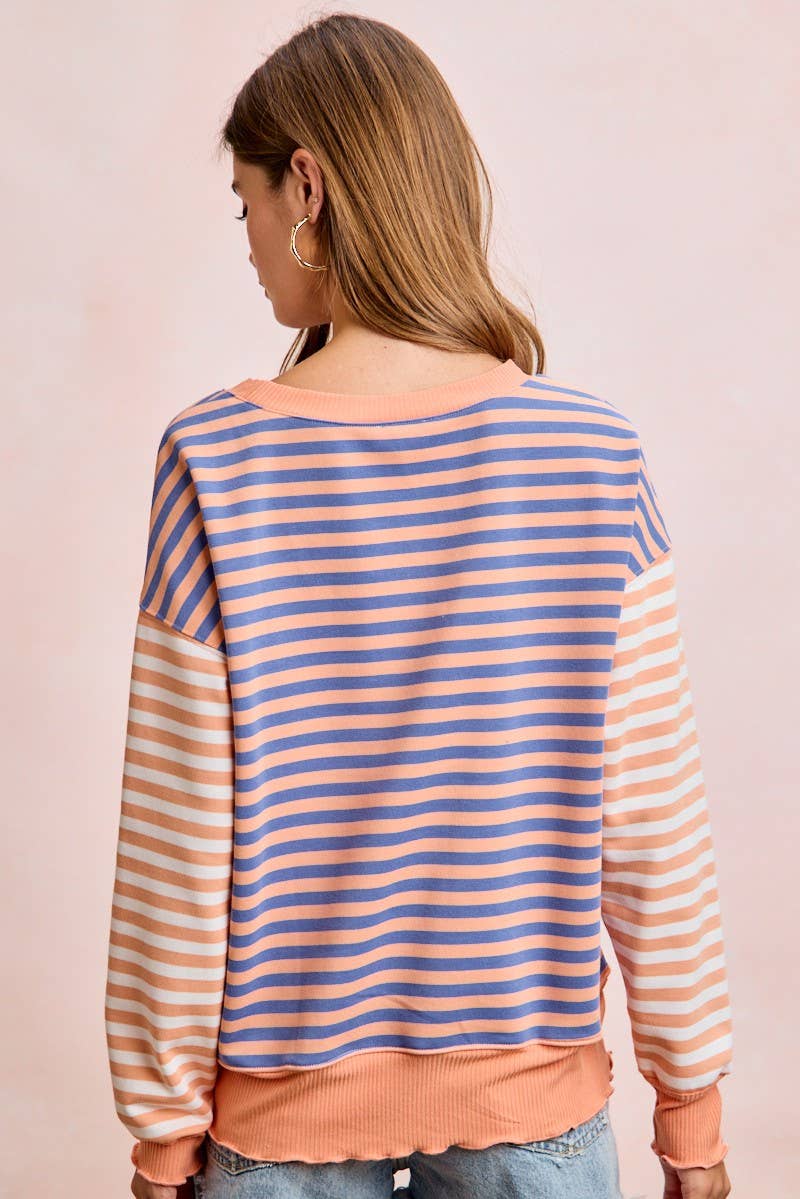 Pop of Color Striped Pullover Top