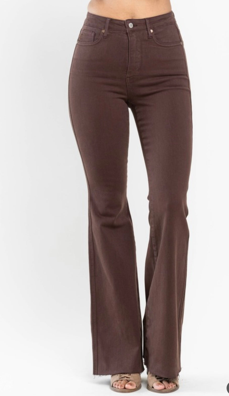 JB Tummy Control Espresso Garment Dyed Flare Jeans