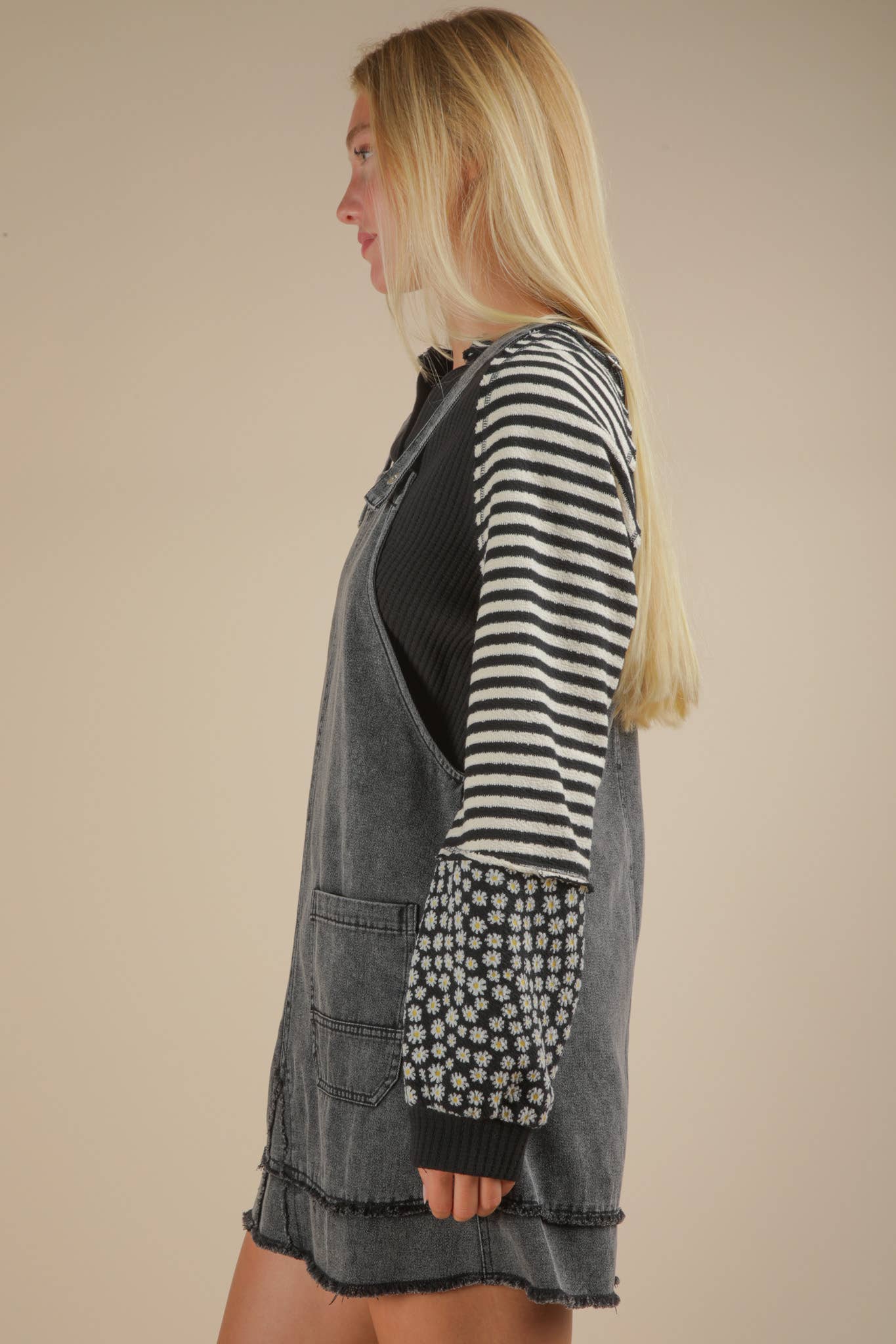 All Washed Up Denim Overall Mini Dress