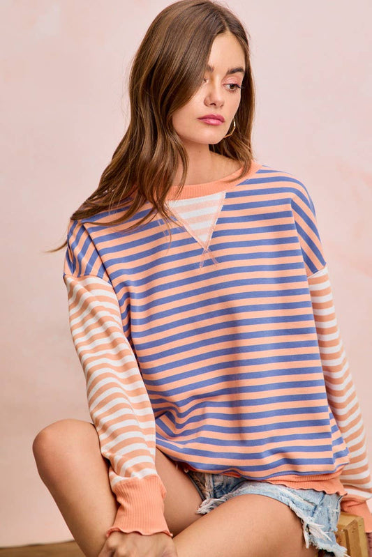 Pop of Color Striped Pullover Top