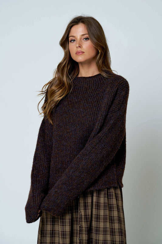 Harvest Lane Mock Neck Oversized Knit Sweater