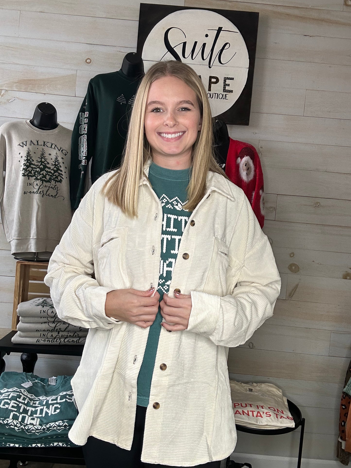 White Out Conditions Button Down Shacket