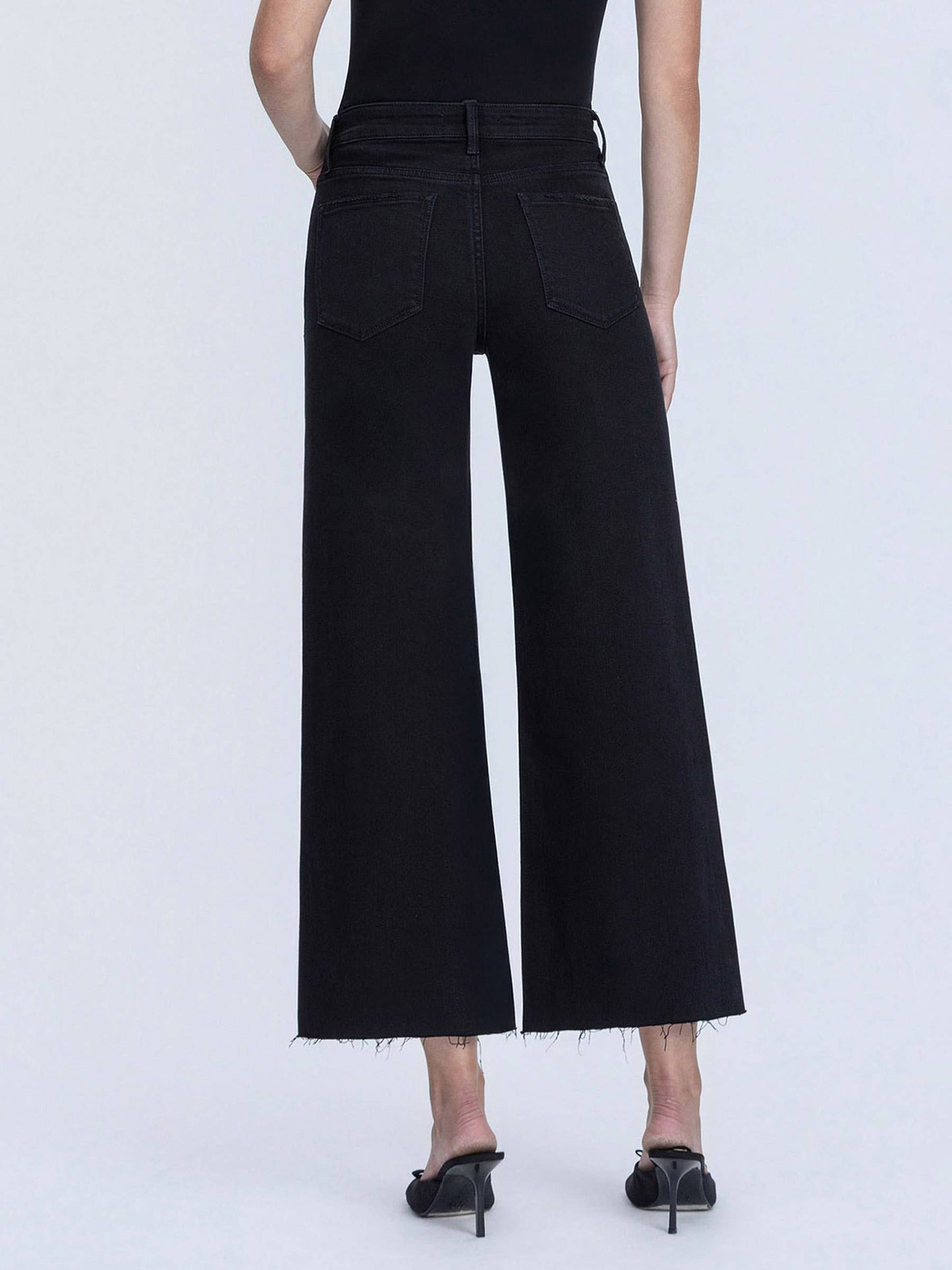 Onyx Cropped Wide Leg Jeans