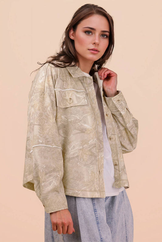 Secret Missions Camo Print Oversized Jacket