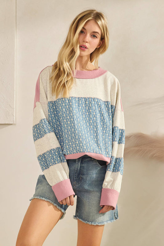 Retro Patchwork Sweatshirt
