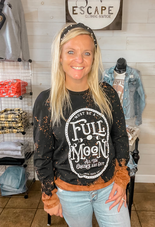 Full Moon Bleached Long Sleeve Tee