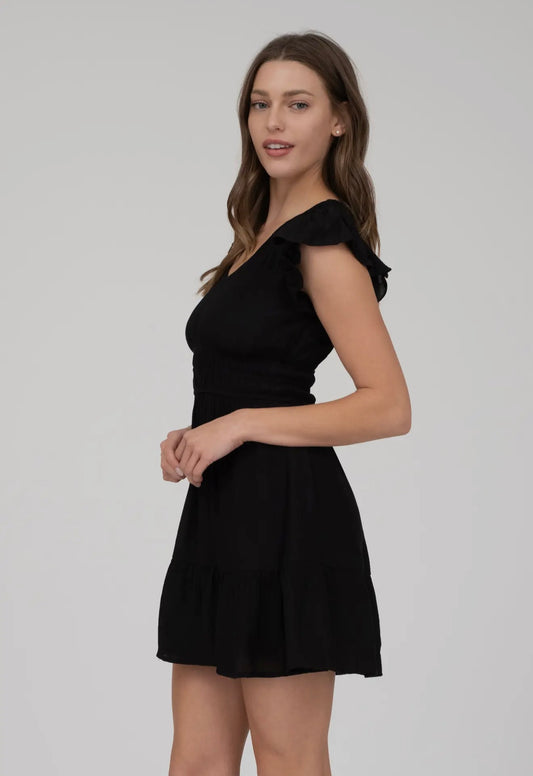 Swing of Things Ruffle Shirred Dress
