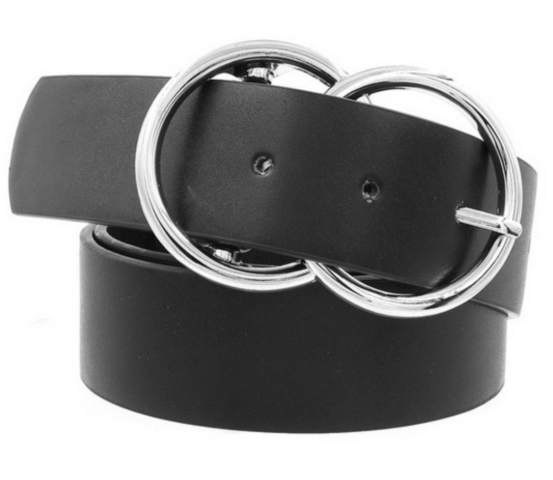 Black Double Ring Belts