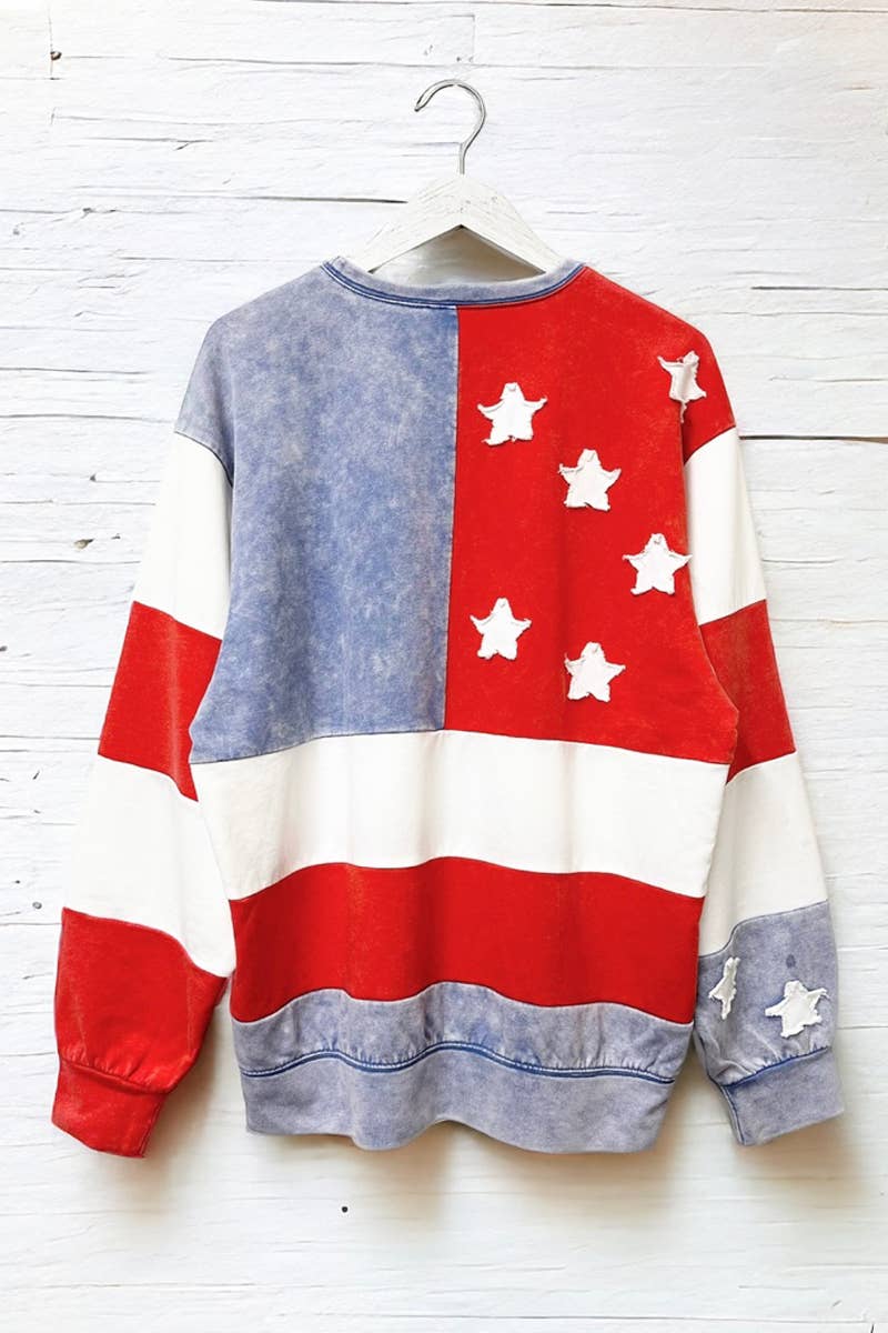 Stars and Stripes Mineral Washed Sweatshirt