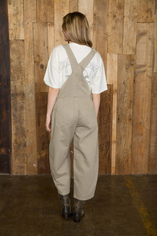 Easy Days Wide Leg Cropped Overalls