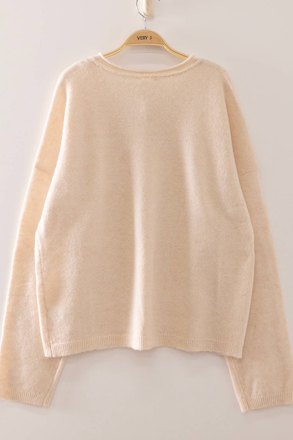 12W3789N-Soft Touch Button Cardigan
