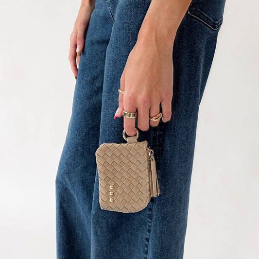 Suede Paris Card Wallet