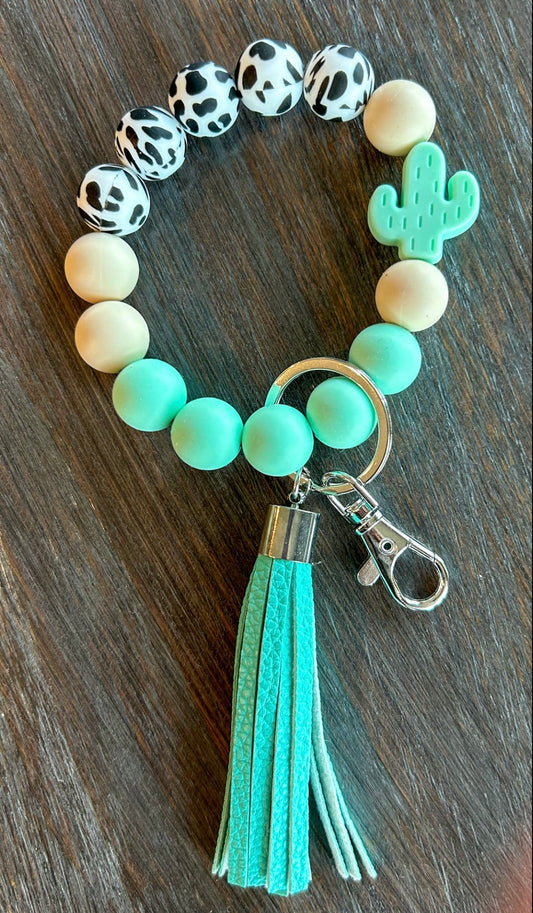 Cactus Western Wristlet Keychain