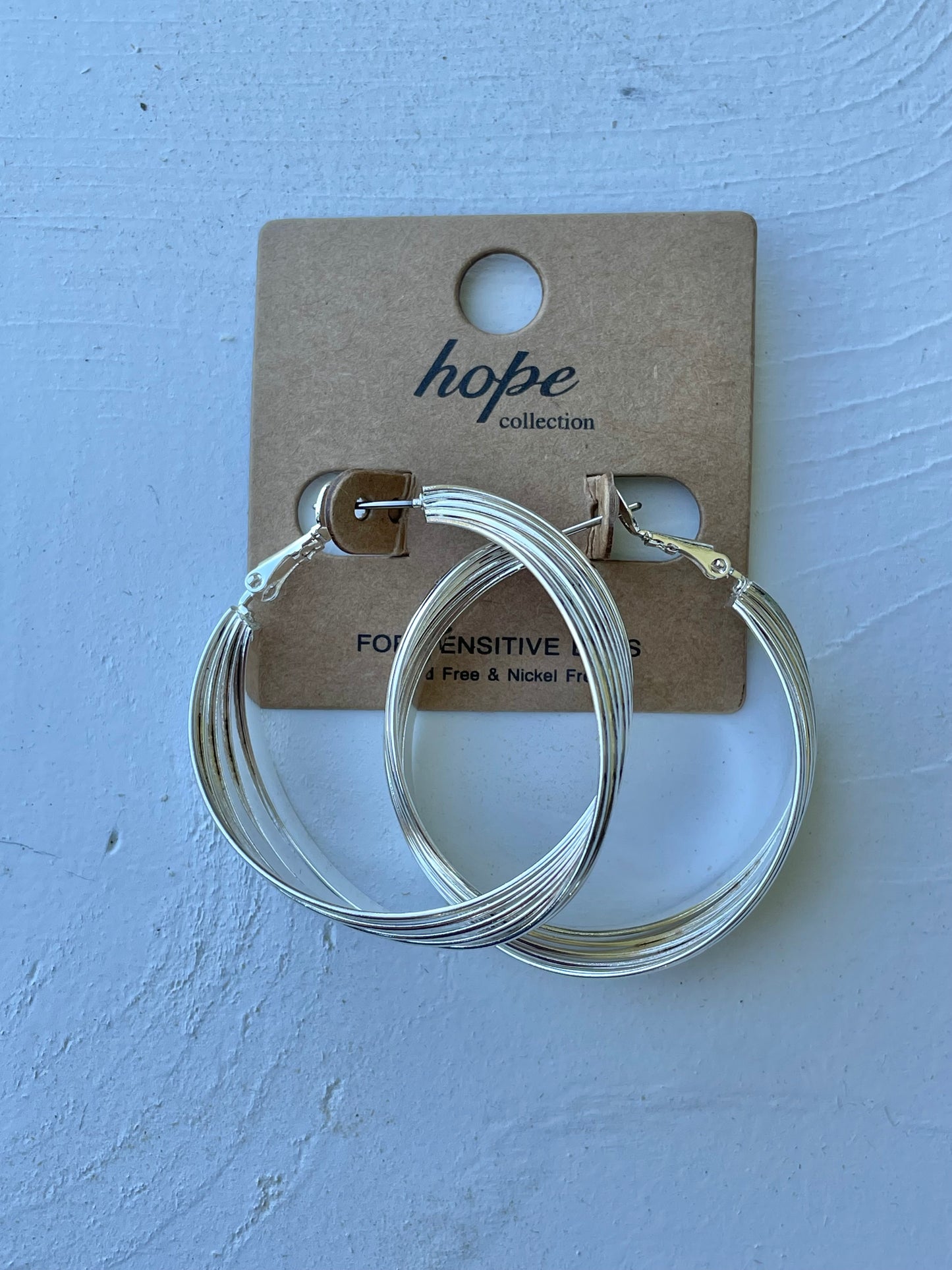 Silver Twine Hoop Earrings