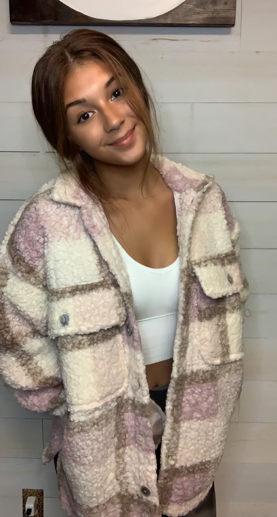 Mauve Plaid Shirt / Jacket