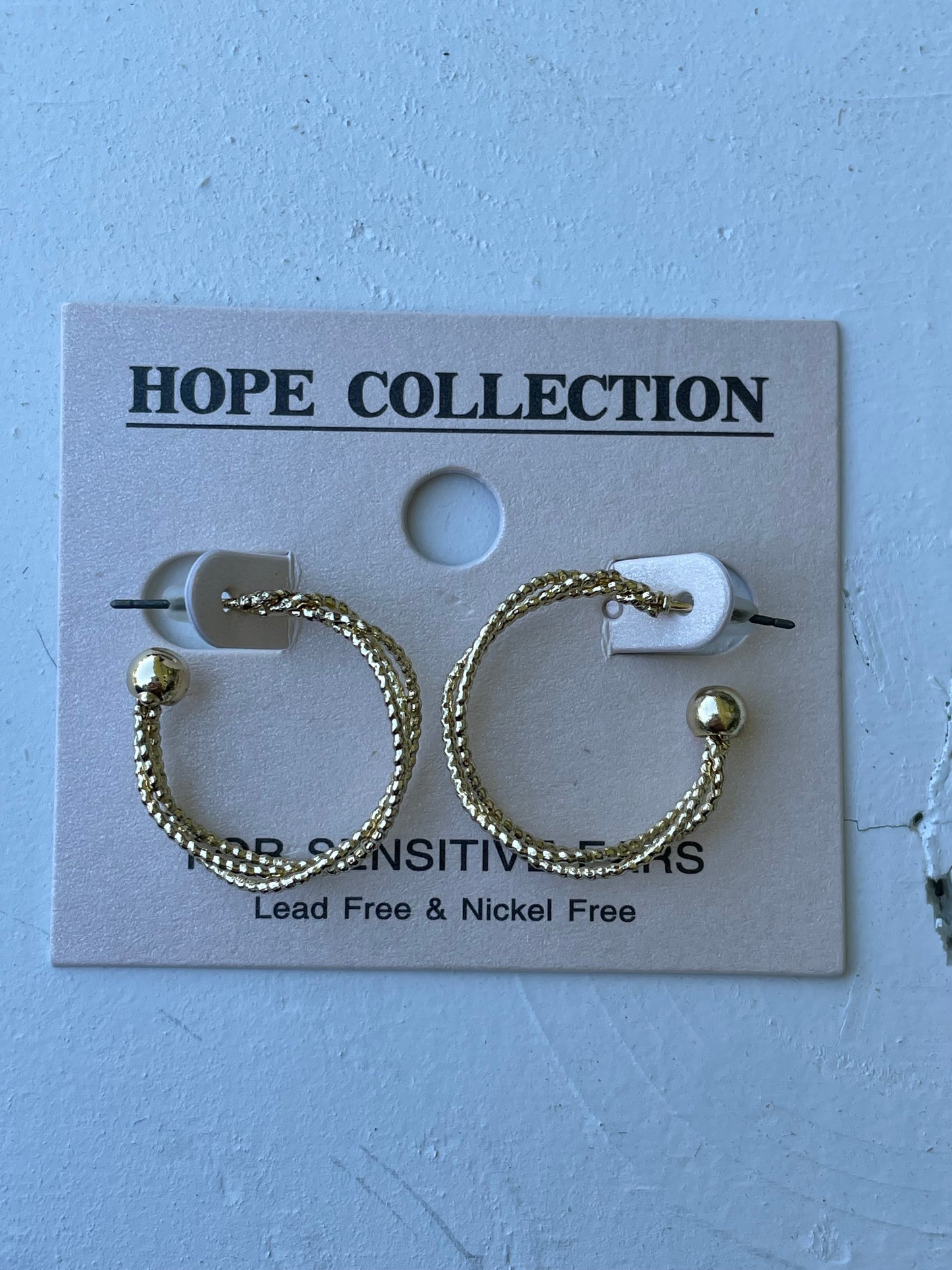 Ball Point Gold Hoop Earrings