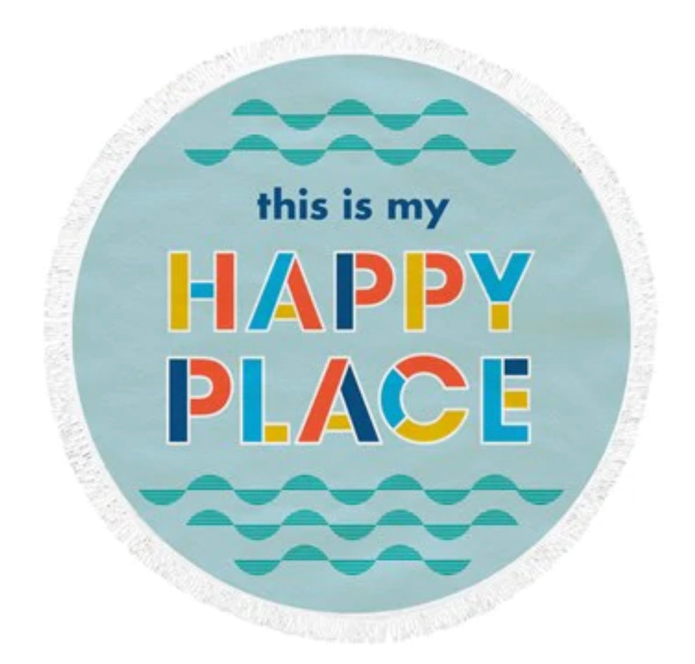 This is my HAPPY PLACE beach towel