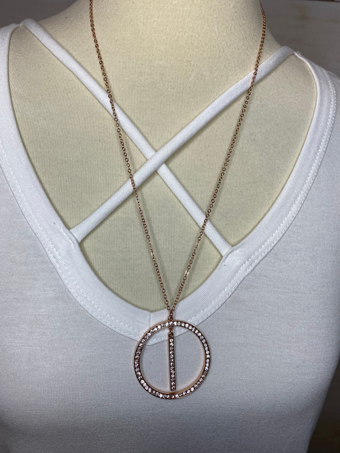 Rose Gold Rhinestone Necklace