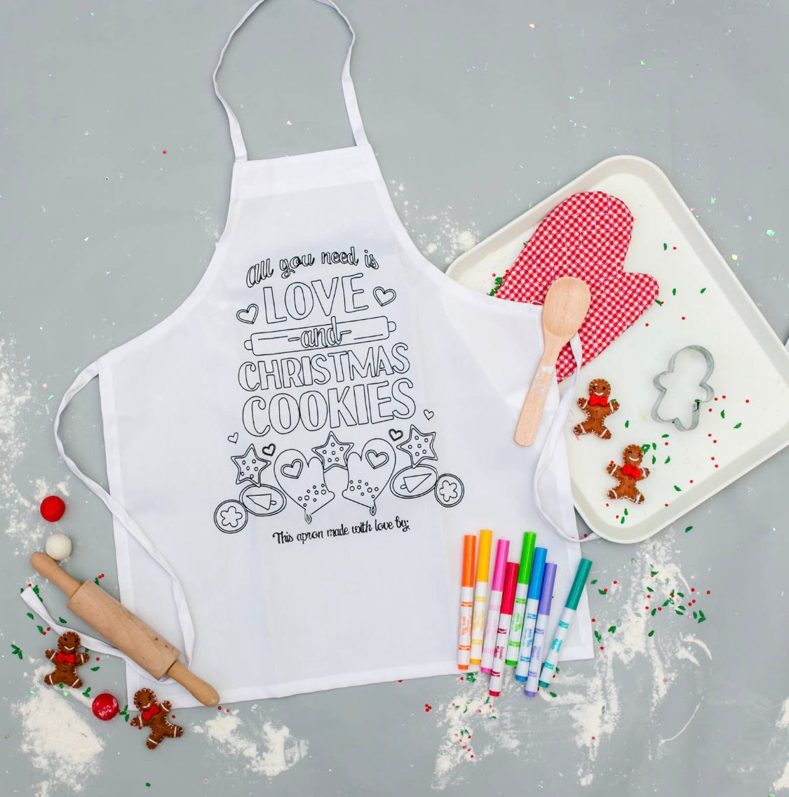 Kids Color Your Own Christmas Apron