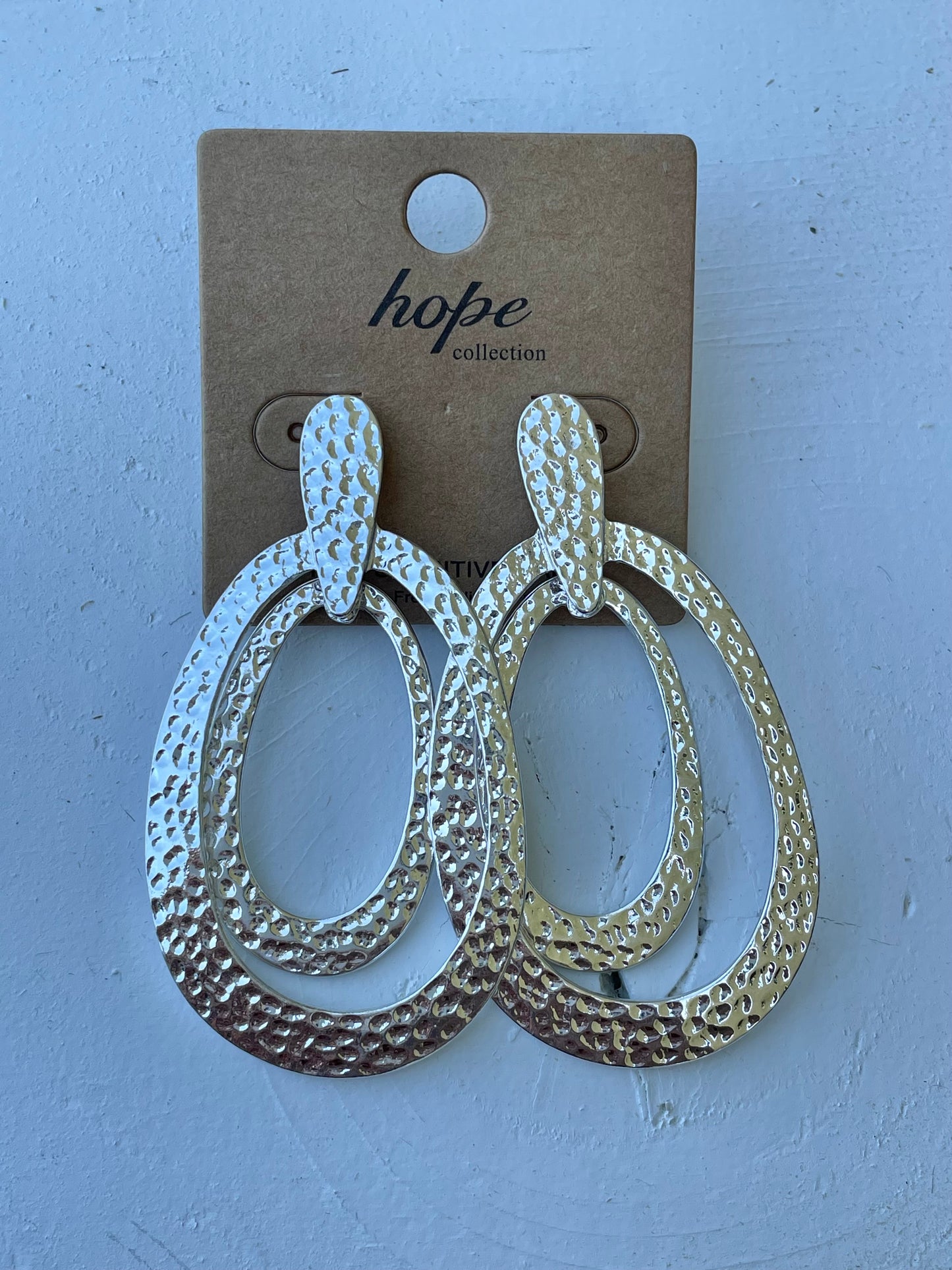 Double Oval Silver Earrings