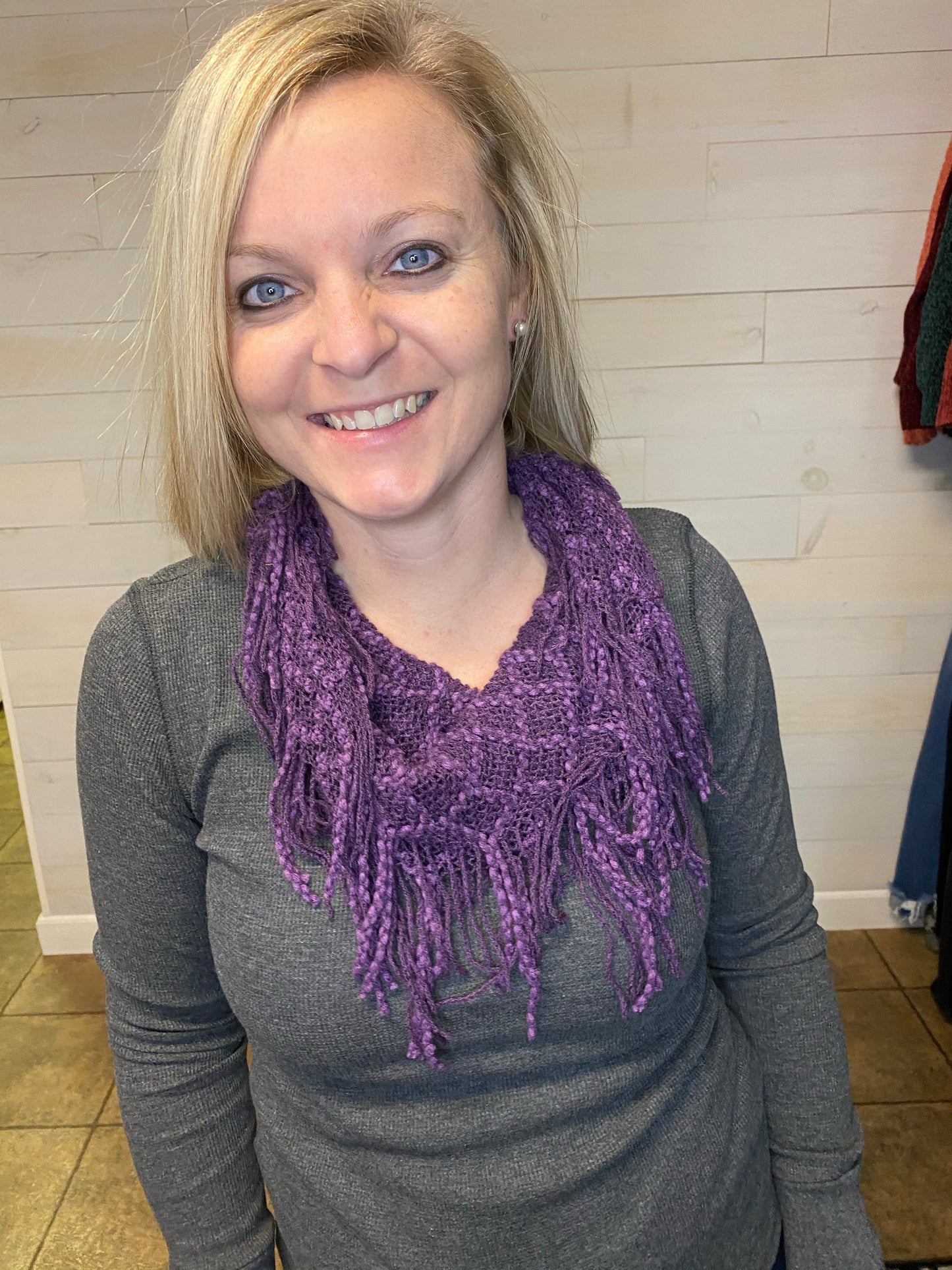 Purple Knit Scarf