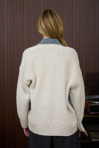 Trace of Denim Cable Knit Jacket