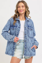 Load image into Gallery viewer, Stitched to Perfection Oversized Quilted Denim Jacket