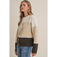 Load image into Gallery viewer, Morning Chai Color-block Sweater Cardigan