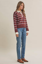 Load image into Gallery viewer, Modern Heritage Stripe Henley Twofer Sweater Top