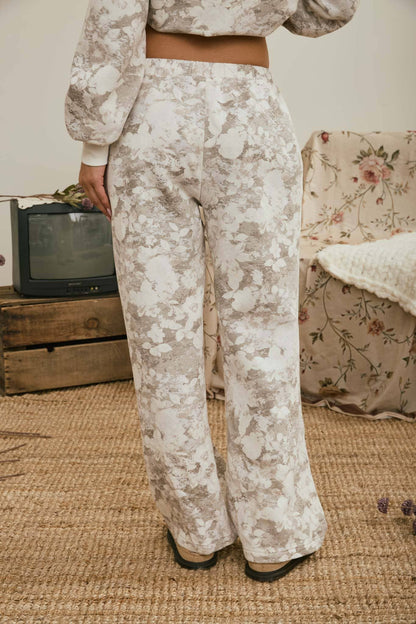 FLORAL WASH WIDE LEG LOUNGE PANTS