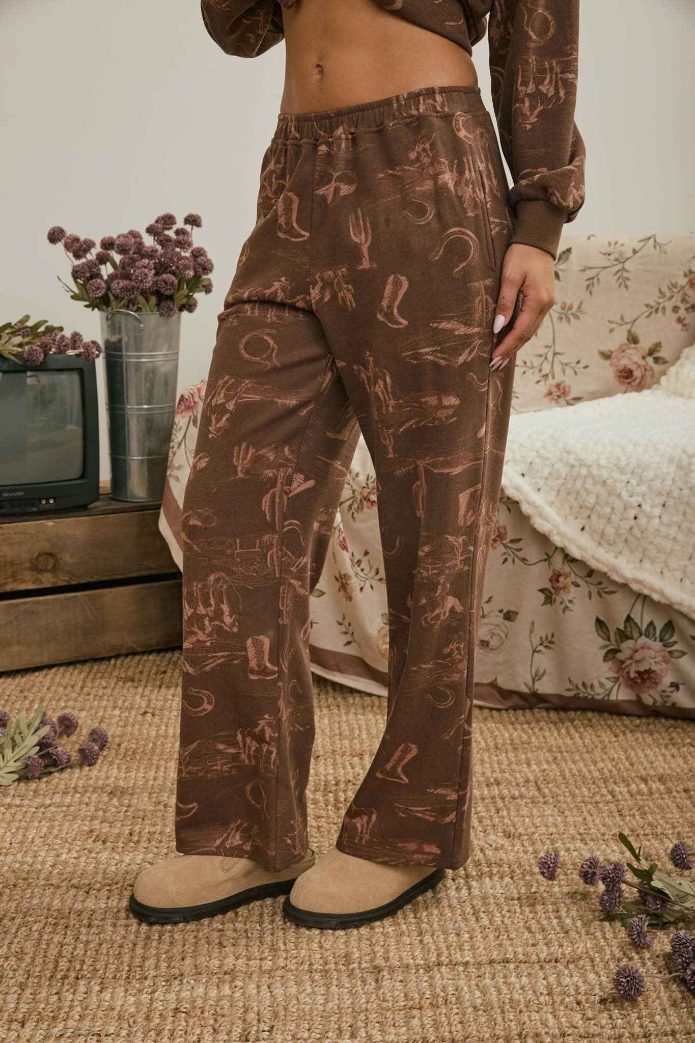 Western Print Joggers