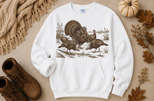 Load image into Gallery viewer, Vintage Retro Turkey Kangaroo Pocket Crewneck Sweatshirt