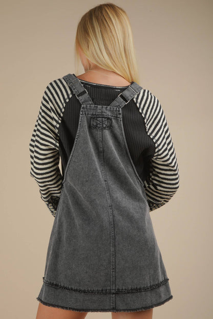 All Washed Up Denim Overall Mini Dress