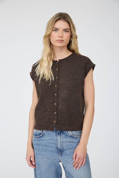 Simple Moments Sleeveless Cardigan
