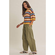 Load image into Gallery viewer, MAPLE STREET MULTI-STRIPE BUTTON-DOWN SWEATER CARDIGAN