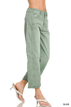 Load image into Gallery viewer, Splash of Color Barrel-Leg Cropped Denim Pants