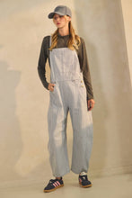 Load image into Gallery viewer, Pinstriped Barrel-Leg Overalls