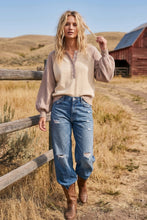 Load image into Gallery viewer, Color Block Henley Sweater