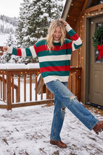 Load image into Gallery viewer, Holiday Stripe Oversized Sweater