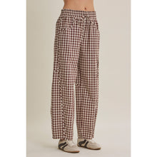 Load image into Gallery viewer, Easy Day Relaxed Gingham Cotton Barrel Leg Pants