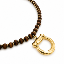 Load image into Gallery viewer, Horse Bit Wood Beaded Necklace