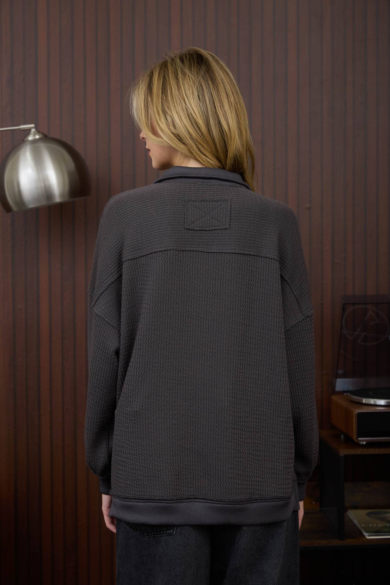 Peak Performance Half Zip Waffle Knit Top