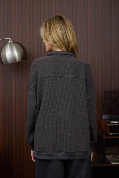 Peak Performance Half Zip Waffle Knit Top