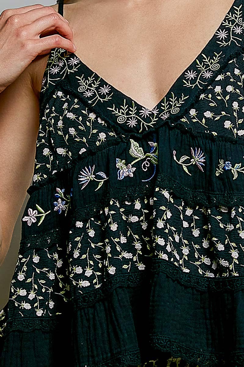 Daisy Drift Embroidered Tank