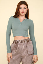 Load image into Gallery viewer, The Clean Slate Fitted Crop Henley Top