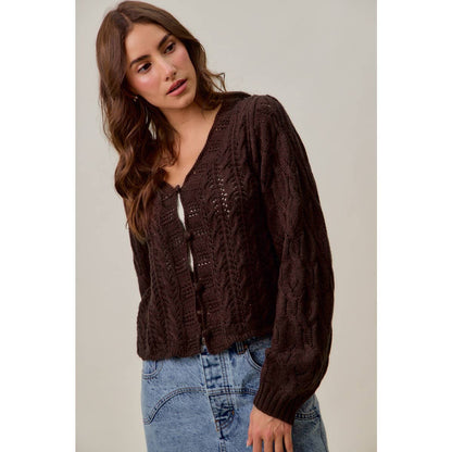 SWEATER WEAVING CARDIGAN TOP