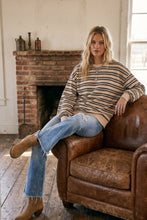 Load image into Gallery viewer, Oversized French Terry Striped Sweatshirt
